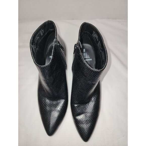 Women's Kitten Heel Snakeskin SZ: 8 Pull on Zip Up Ankle Booties - Picture 1 of 9